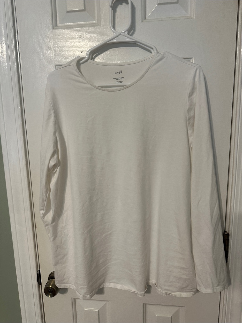 Pure Jill Men's Long Sleeve Crewneck Shirt in White